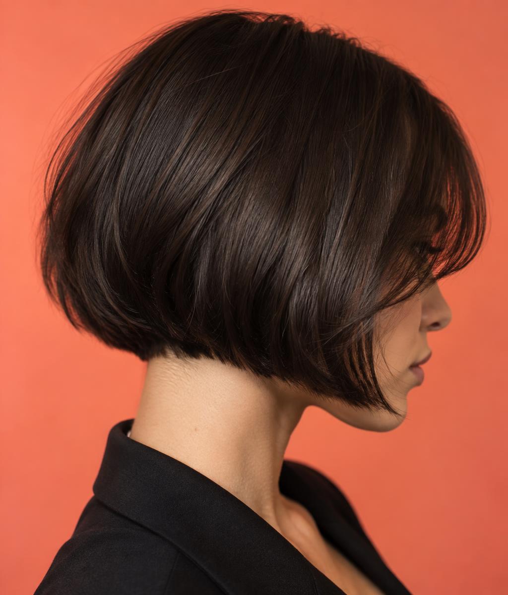Precision short bob haircut
